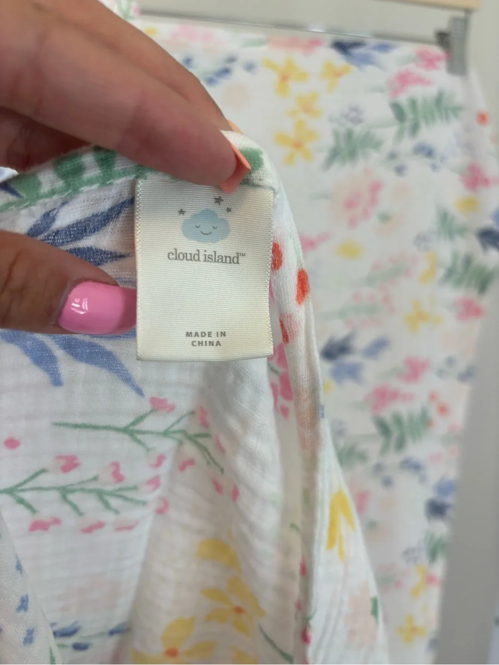 Cloud Island 100% Cotton Muslin Blanket / Scarf / Swaddle | Floral Print
